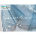 Bleu Organza Polyester brillant pour robe de mariée